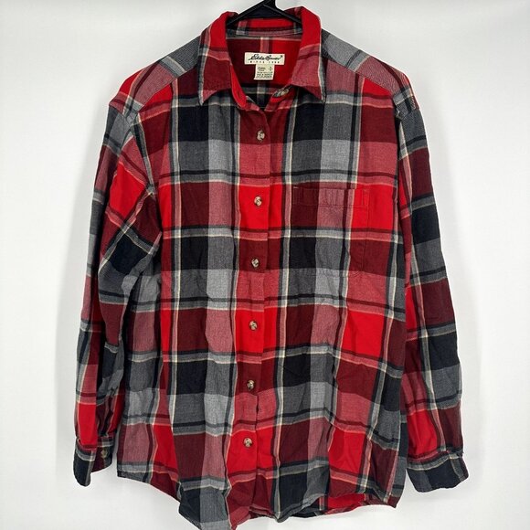 Eddie Bauer Women's Red‎ Plaid Flannel Size Small - Picture 1 of 5